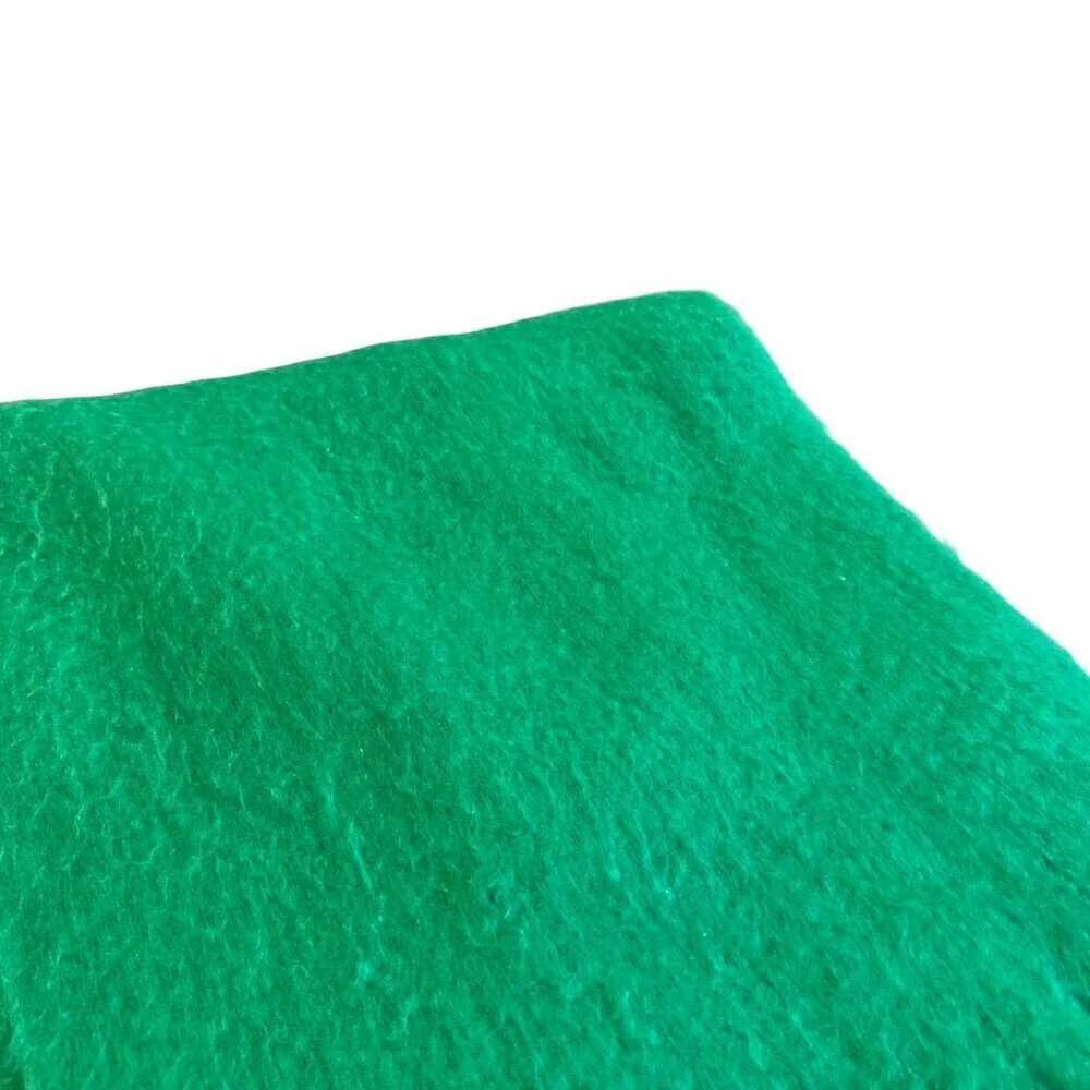 Saks Fifth Avenue Kelly Green Fuzzy Scarf Fringe Oversized Cozy Warm Bold